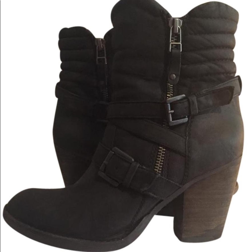 Steve Madden Raleigh Black Leather Boots